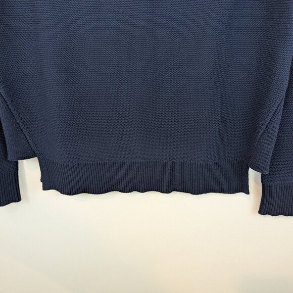 Kinross Navy Garter Stitch Sweater, Sz S - Picture 5 of 10